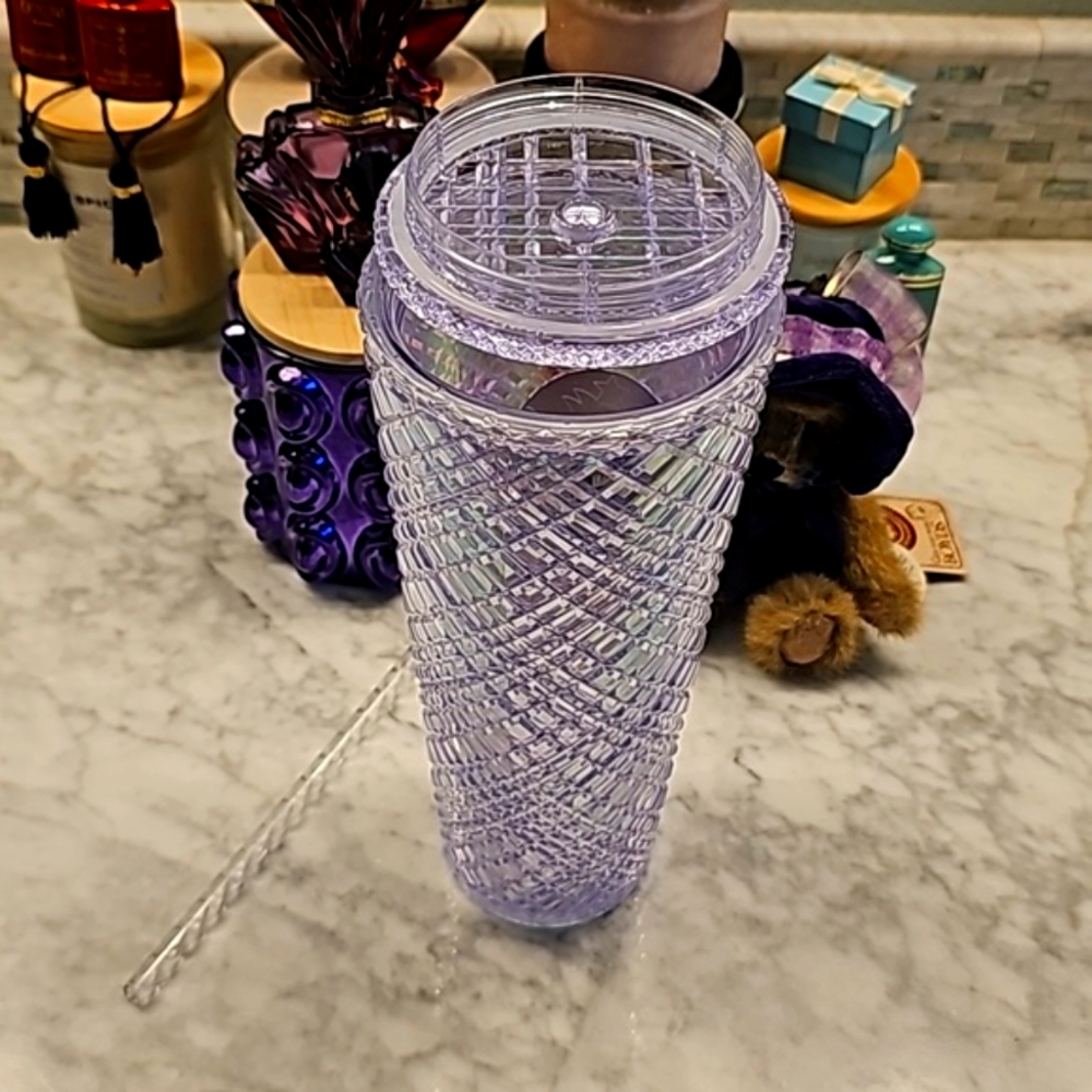 STARBUCKS IRIDESCENT UNICORN BLING DIAMOND CUT JEWEL TUMBLER - Picture 13 of 16